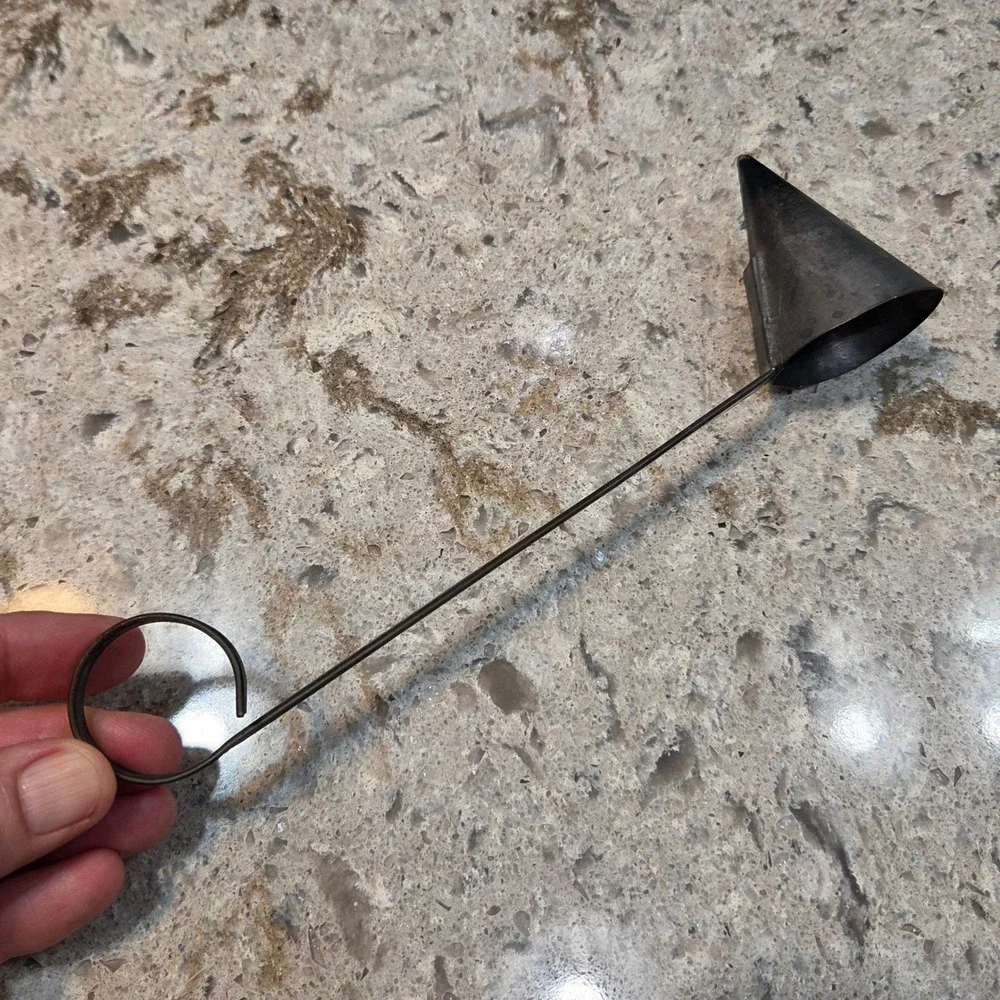 Vintage Metal Candle Snuffer Primitive Hand Forged Long Handle 8.5